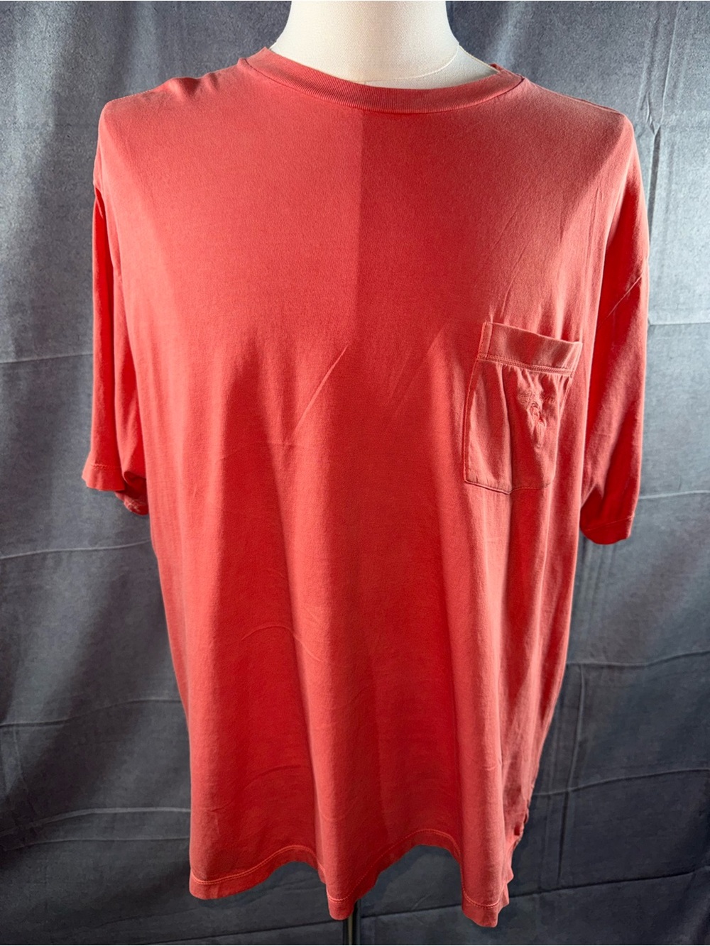 2965-Caribbean Men's Short Sleeve Pocket Tee - Coral Red